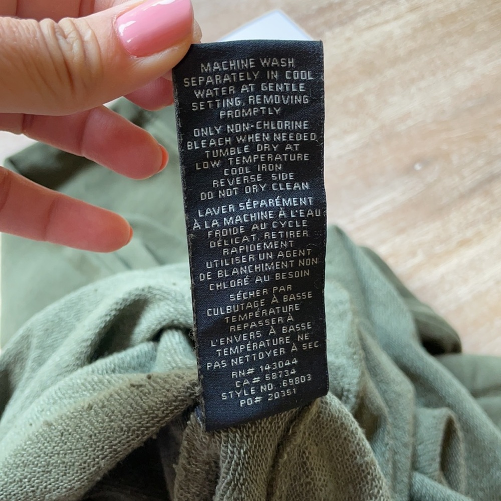 7 For All Mankind Green Hooded Long Sleeve Oversized Sweatshirt Dress - Picture 12 of 13